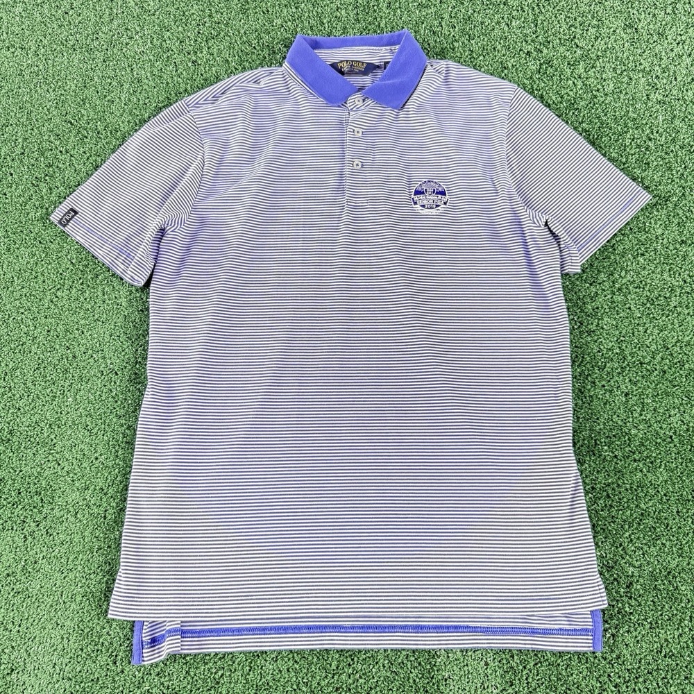 Polo Golf Ralph Lauren PGA Men's Shirt Medium Blue Striped